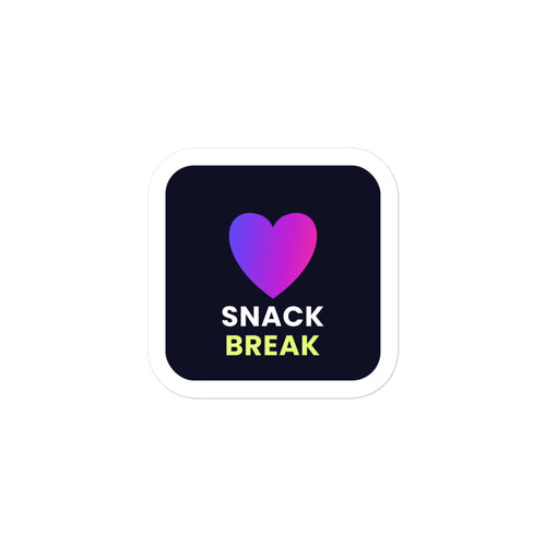 Snack Break Heart Kiss-Cut Sticker — TrendChase gradient design on dark navy
