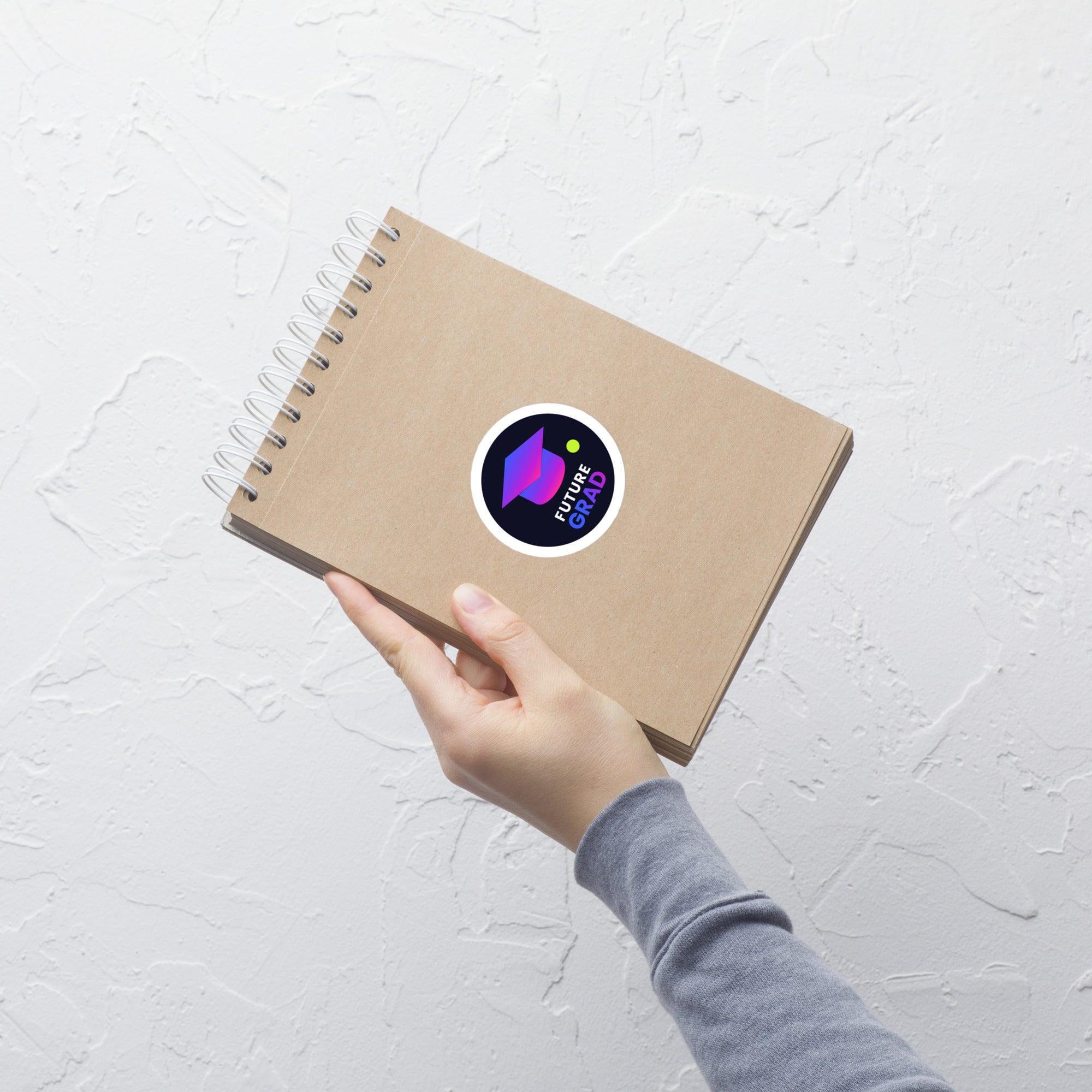 Future Grad Cap Kiss-Cut Sticker — TrendChase gradient design on dark navy