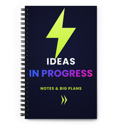 Ideas in Progress Spiral Notebook — TrendChase gradient design on dark navy