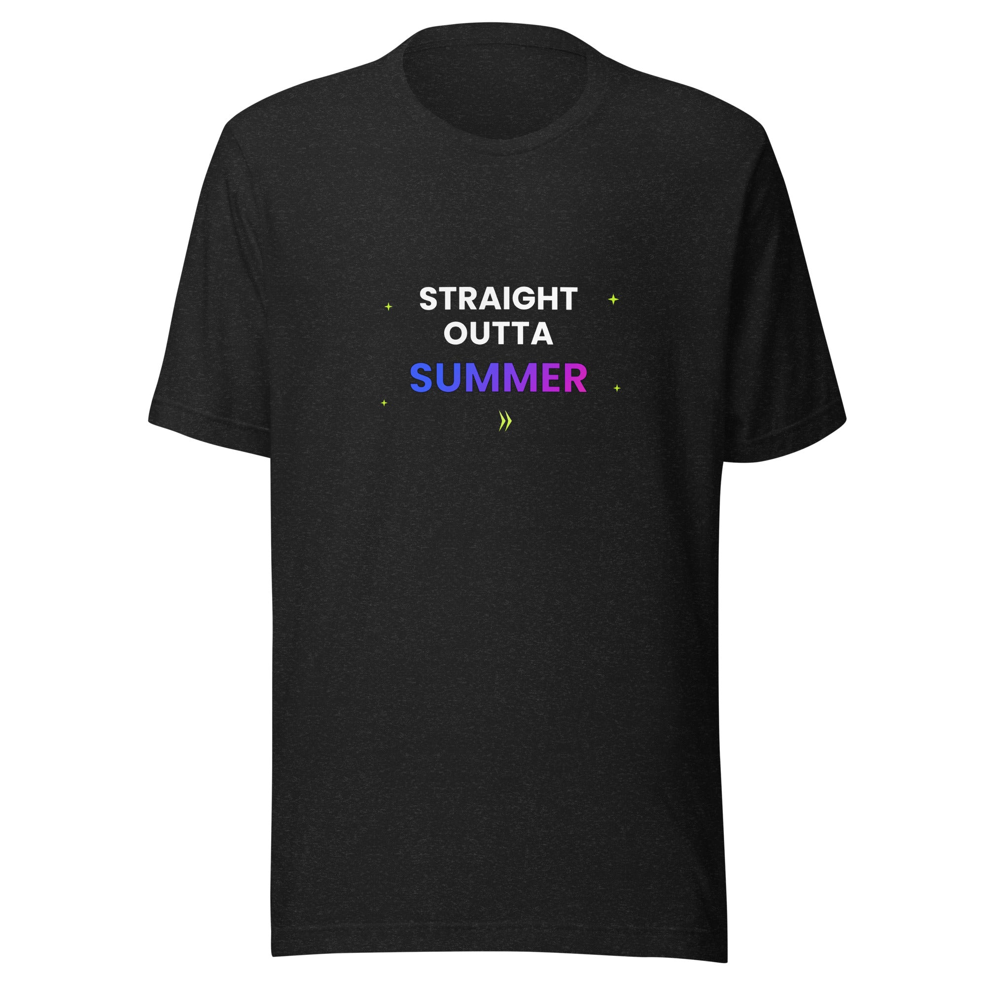 Straight Outta Summer Back-to-School Tee — TrendChase gradient design on dark navy
