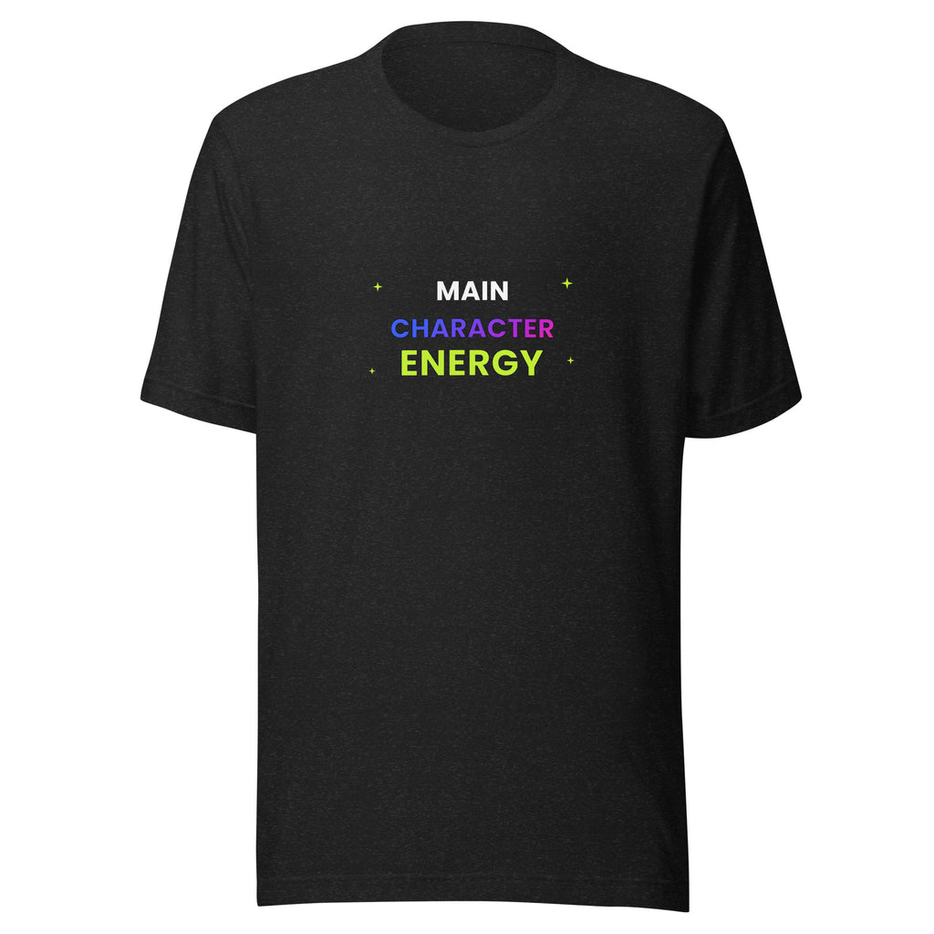 Main Character Energy Aesthetic Tee — TrendChase gradient design on dark navy