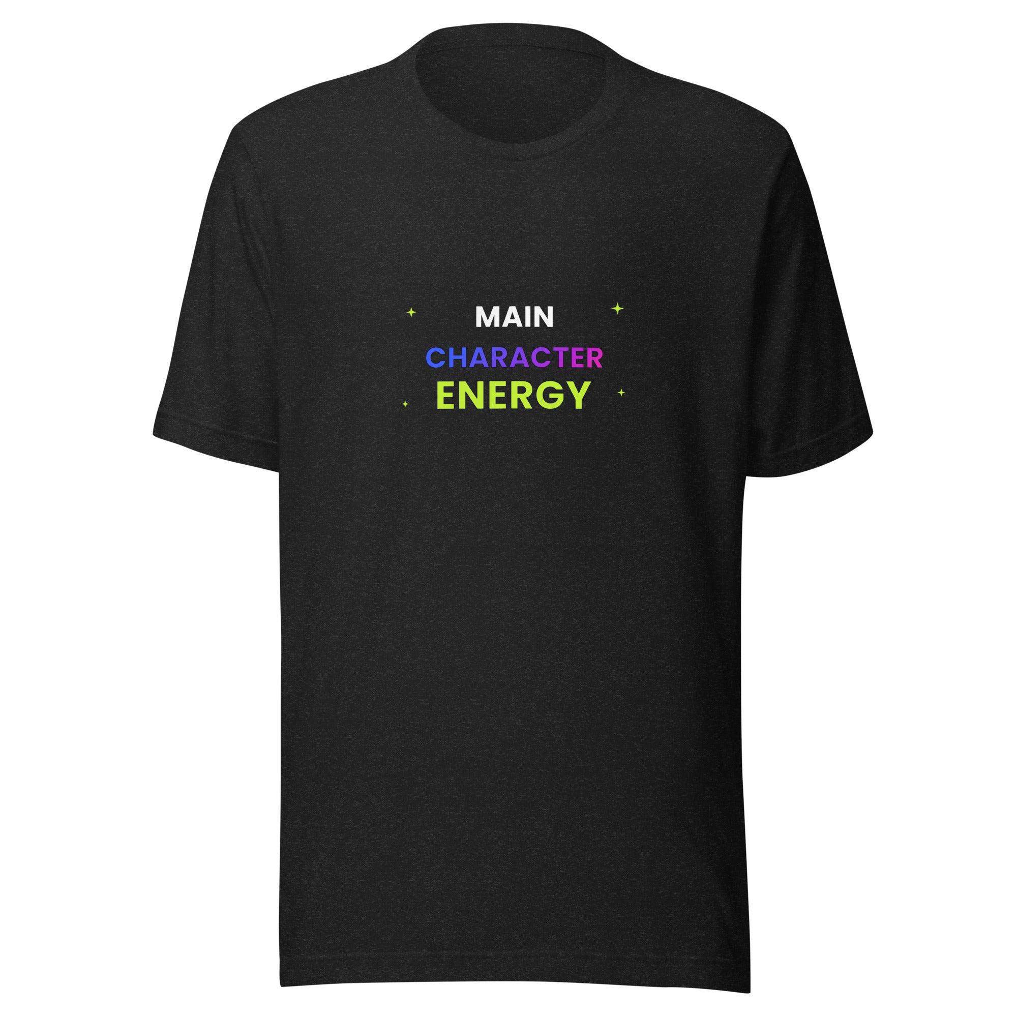 Main Character Energy Aesthetic Tee — TrendChase gradient design on dark navy
